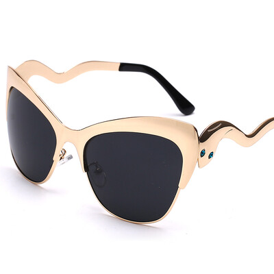 

FEIDU High Quality Metal Cat Eye Sunglasses Women Brand Designer Coatting Mirrored Sun Glasses Oculos De Sol Feminino