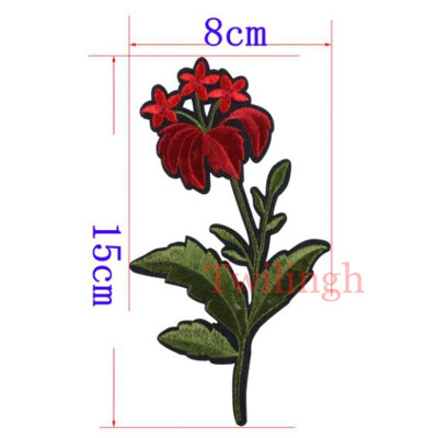 

1 Pcs Top Patches Iron-on Sew-on Red Rose Flower Embroidery Patch Motif Applique Children Women DIY Clothes Sticker Wedding