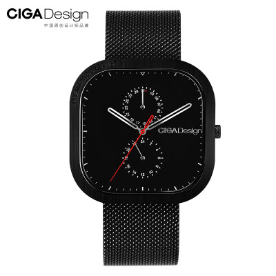 

CIGA Design fashion creative waterproof ultra-thin quartz watch for men&women sports black steel