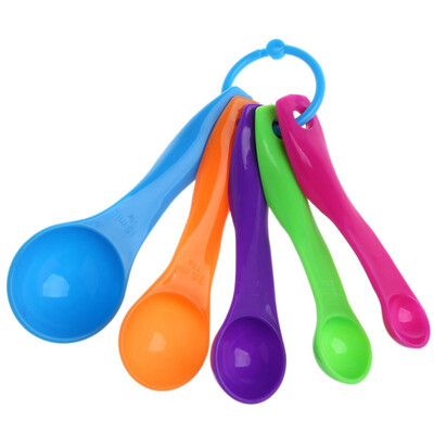 

UpperX 5 pcs Colorful Plastic Measuring Spoon Set for kitchen baking