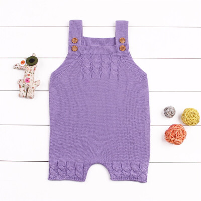 

Baby clothes spring&autumn models solid color casual knitted suspenders jumpsuit