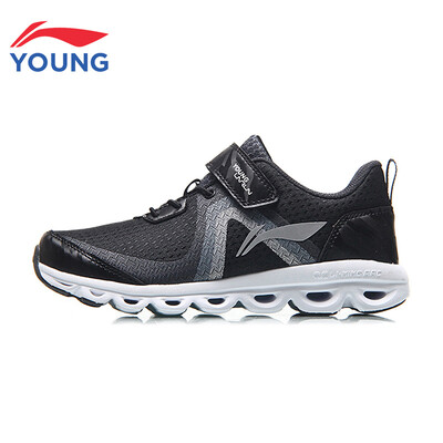 

Li Ning childrens shoes mens childrens sports shoes Li Ning arc technology Velcro running shoes YKFN048-5 standard black rock gray 34
