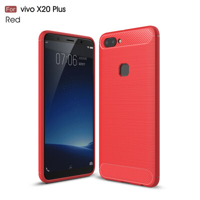 

Goowiiz Phone Case For Vivo X20X20 Plus Fashion Slim Carbon Fiber TPU Soft Silicone Prevent falling