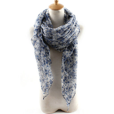 

Guttavalli New Arrival women Flowers Viscose Long Shawl Summer Autumn Female Lovely Floral Scarf Skinny Chevron Small flower dots