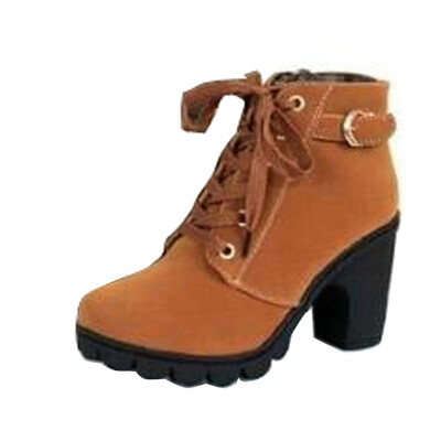 

Womens Wedge High Heels Platform Pump Nubuck PU leather Lace Up Ankle Boot Shoe