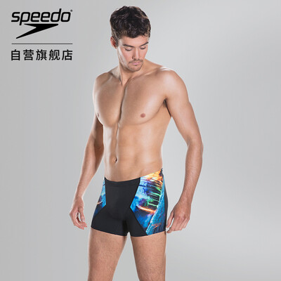 

Speedo Speedo Galaxy theme print exquisite dynamic anti-chlorine quick-drying fit sunscreen anti-wrinkle mens boxer trunks black blue 36 810850C601