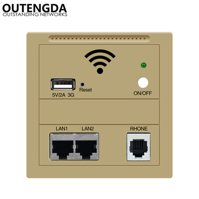

OUTENGDA in Wall AP for smart Hotel Embedded Access Point Wi-Fi Wireless POE Supported Wireless Router Repeater WhiteChampagne