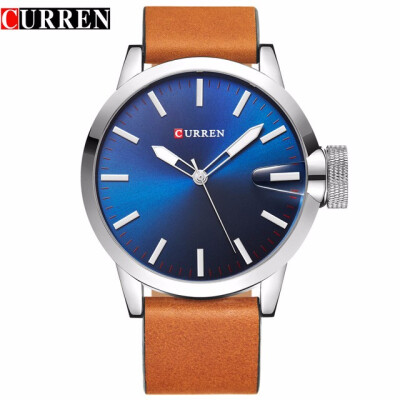 

CURREN luxury top brand new fashion black quartz mens watch leather strap montre homme Wrist Sports Military Army Relogio 8208