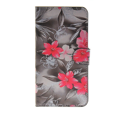 

MOONCASE Flower style Leather Side Flip Wallet Card Slot Stand Pouch ЧЕХОЛ ДЛЯ Samsung Galaxy E7
