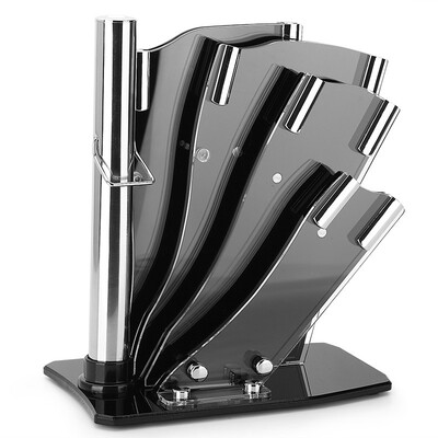 

Jingdong Supermarket US kitchen maxcook acrylic knife MCWA-DJ003 knife seat for different sizes of tools 6 knife slot easy to clean thickening