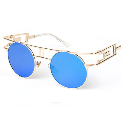 

FEIDU Retro Gothic Steampunk Sunglasses Women Brand Designer Retro Metal Coating Mirror Round Sun Glasses Oculos De Sol Feminino