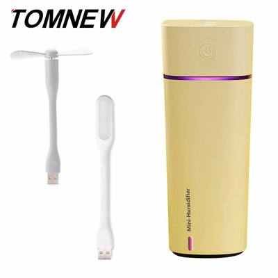 

TOMNEW 3 in 1 Mini Cool Mist Humidifier 240ML Ultrasonic Two-Modes Air Diffuser with USB Fan&LED Lamp for Home Office or Car