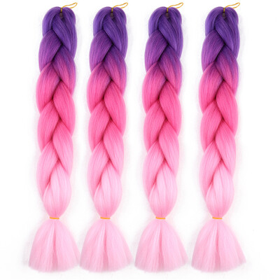 

63 Colors 4 piecelot Synthetic 2T3T4T High Temperature Fiber Ombre Braiding Hair 24 inch Jumbo Braids Hair Extensions
