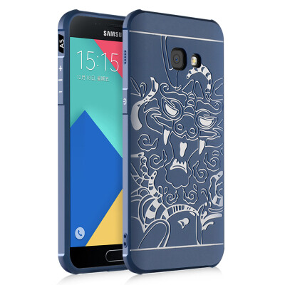 

Goowiiz Phone Case For Samsung Galaxy A3A5A7 2017 Carved Dragon Thin Matte soft Silicone Prevent falling