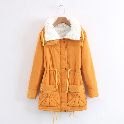 

2018 winter new womens large size long parkas cotton-padded coat