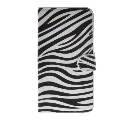 

MOONCASE Zebra style Leather Side Flip Wallet Card Slot Stand Pouch Case Cover for Samsung Galaxy E7