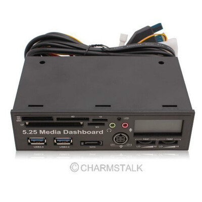 

525 Media Dashboard Multi-function PCI-e to USB 30 HUB All-in-1 Card Reader