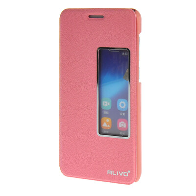 

MOONCASE Huawei Honor 6 чехол Тонкий окна Посмотреть Design Флип кожаный чехол Кронштейн Вернуться обложки Розовый