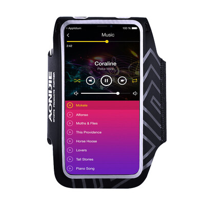 

AONIJIE running arm bag sports fitness arm with men&women bag universal mobile phone bag Apple iphone87plusXSamsungMillet black 6 inch