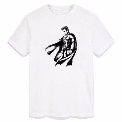 

REDBELLA Cool Comic Man T-shirt Ink Style Printed Cotton Tees Superhero Clark Tee Shirt Geek Design Mens Clothing Hot Sale 2018