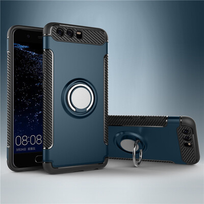 

Huawei P10P10 PlusP20 Lite Armor Car Magnetic Suction Ring Bracket Silicon TPU Hard PC Phone Case