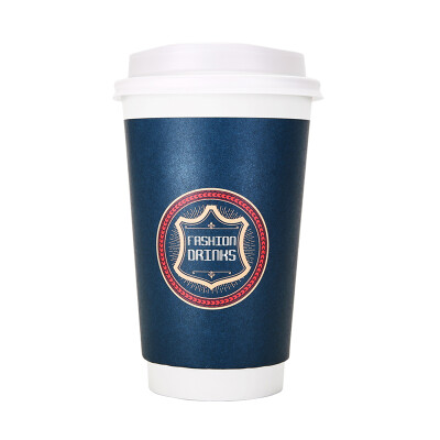 

OTOR 240ml380ml470ml Paper Cups Two Layers Heat-Insulated Disposable Cup with Cover for Coffee&Beverages 100pcs