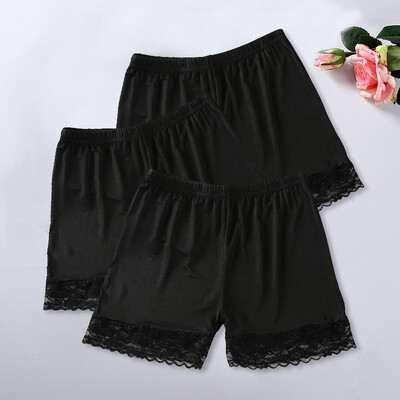 

LAXJOY Lang Yue ice silk no trace anti-light three pants lace safety pants 3 loaded LNNK186113 three black code