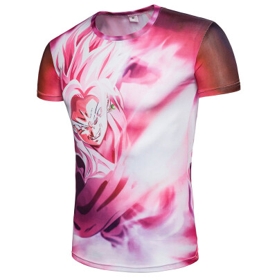 

2018 Summer Mens T-shirt 3D Printing T-shirt Mens Short-sleeved Dragon Ball T-shirt Mens Compression Shirt