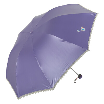 

【Jingdong Supermarket】 Paradise umbrella creative fashion princess sunny umbrella color plastic sun umbrella umbrella three umbrella umbrella 30052 Chunhua silk color purple pottery color