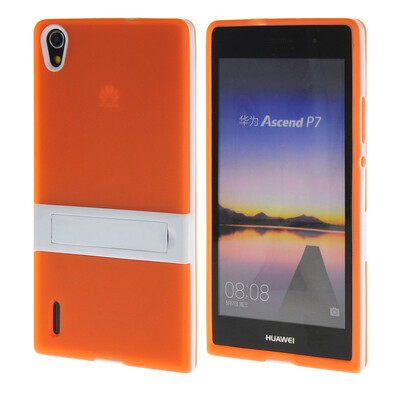 

MOONCASE Huawei Р7 Дело Желе Цвет силиконовый гель ТПУ Тонкий с подставкой обложка чехол для Huawei Ascend P7 оранжевый