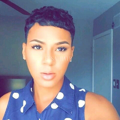 

Short Pixie Cut Wigs For Black Women Chic Black Human Short Hair Wig African American Short Wigs