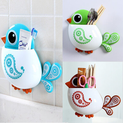

Cntomlv 1 Piece Funny Popular Kids Favourite Cartoon Bird Pattern Suction Cup Tooth Brush Holder Bathroom Accessories