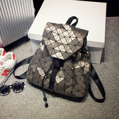 

Fashion 2018 New Folding Rubiks Cube Womens Backpack Travel Rucksack Japanese Womens Laser Geometric Bag