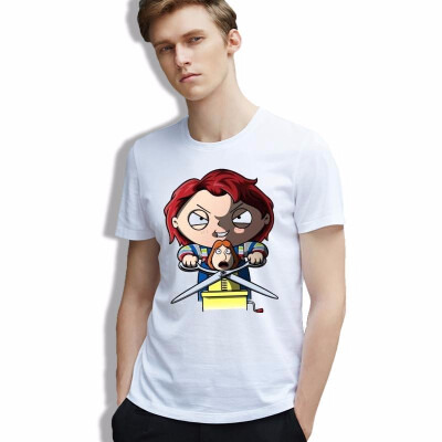 

Male Tees Funny Graphic Chucky Movies Character clothes Spoof Humor Hipster White Cotton Tshirt