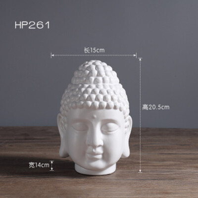 

Modern new Chinese style Zen Buddha head ceramic ornaments living room TV cabinet porcelain decorative crafts statue decoration