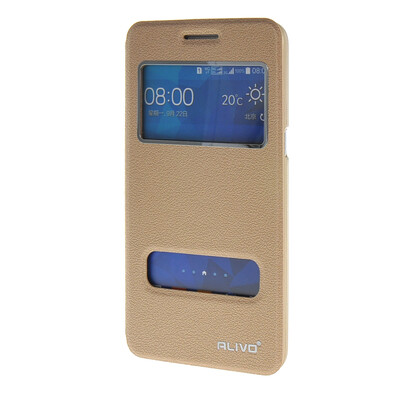 

MOONCASE ЧЕХОЛ ДЛЯ Samsung Galaxy Grand Prime G5308W G530 View Window Leather Flip Bracket Back Cover Gold