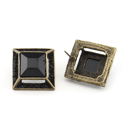 

драгоценности дамы 1 пара сережек schwarz / шампанское форму 2.1 * 2.1cm новые площади
