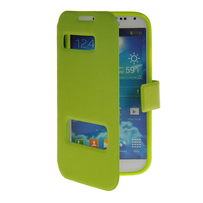 

MOONCASE View Window Leather Side Flip Pouch Stand Shell Back ЧЕХОЛ ДЛЯ Samsung Galaxy S4 I9500 Green