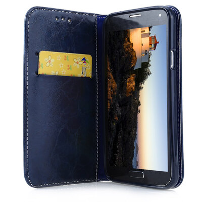 

Магнитная откидная крышка Стенд бумажник кожаный чехол для Samsung S5