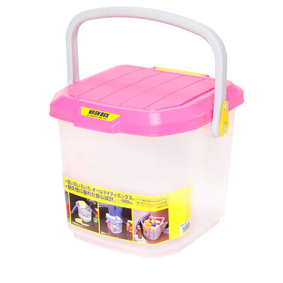 

Alice IRIS car multi-purpose bucket bucket camping stool car wash bucket fishing barrel WB-15C 15L powder transparent