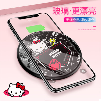 

Hello Kitty Apple x wireless charger iPhone88plus mobile phone fast charge Samsung S9S8S7edge universal charging base pocket Katie