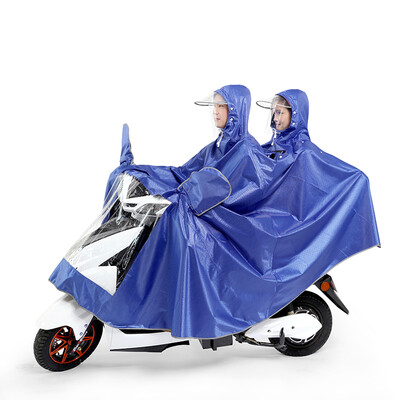 

Dome recalls raincoat double increase thickening long cover jacquard oxford raincoat electric motorcycle raincoat men&women poncho blue