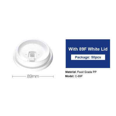 

OTOR Cup Cover 50pcs Disposable PP Plastic 80mm 89mm Clear White Black Lid for Paper Cup Cold Drink Milk Tea Switch Cover