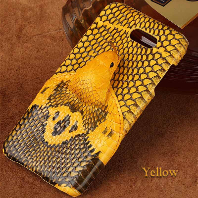 

Genuine Leather Phone Case For Samsung J7 2017 Case Snake Head Rear cover For S7 S8 Plus Back Cover