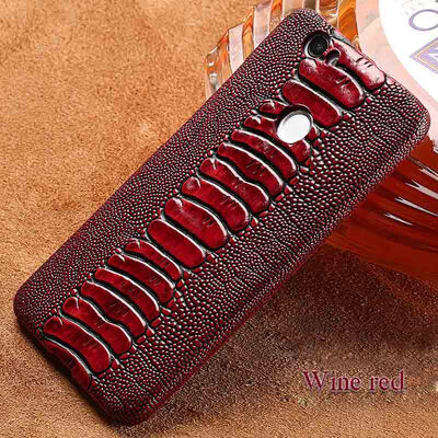 

Genuine Leather Phone Case For Huawei Nova Case Ostrich Foot Texture For P10 P20 Pro Back Cover