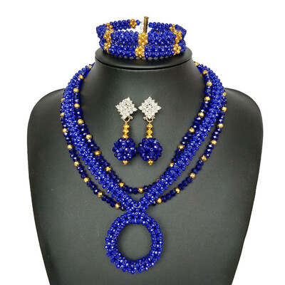 

New Red Crystal Dubai Bridal Statement Necklace African Wedding Jewellery Set Bridal Jewelry Nigerian Party Jewelry Set For Women