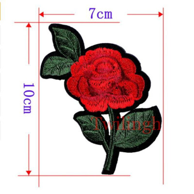 

1 Piece Patches Red Flower Embroidered Patch 3D Applique DIY Sewing Repair Accessories Fabric Stickers Wedding Clothing Patches