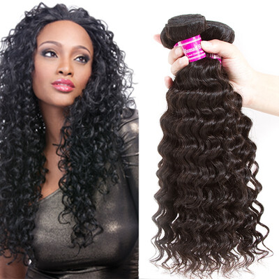 

Glary Mongolian Deep Wave Hair With Closure Can Be Dyed Human Hair Bundles with Closure 3 Bundles with Free Part Hair Extensions