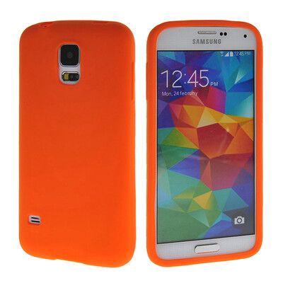 

MOONCASE Мягкие гибкие гель ТПУ Оболочка задняя крышка чехол для Samsung Galaxy I9600 S5 оранжевый