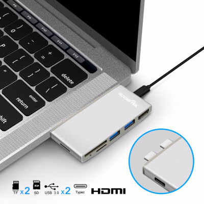 

Rocketek multi type c 30 2 USB hub port HDMI 4K adapter splitter with SD TF Card Reader for MacBook pro pc laptop accessories